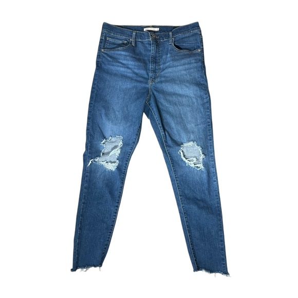 Levi’s Mile High Super Skinny Distressed Ripped Denim Jeans Women’s Size 32 - Picture 1 of 8